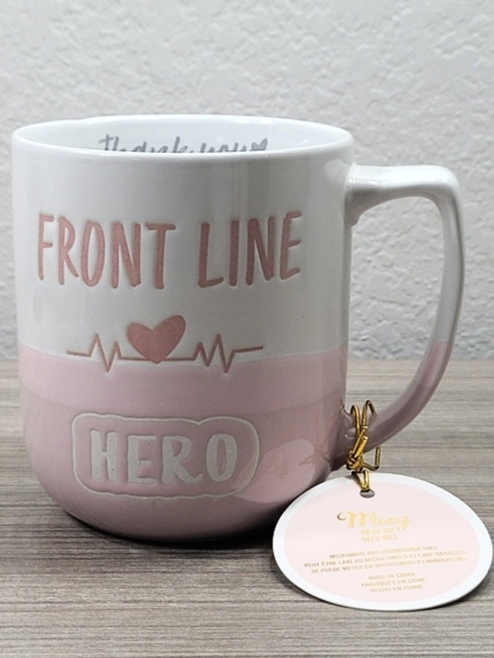 Global Design Connections Front Line Hero Mug Pink Ceramic